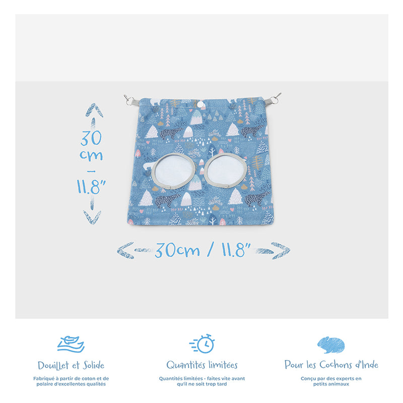 Sac pour Foin de la marque Kavee motif bleu ours polaire avec ses dimensions et avantages