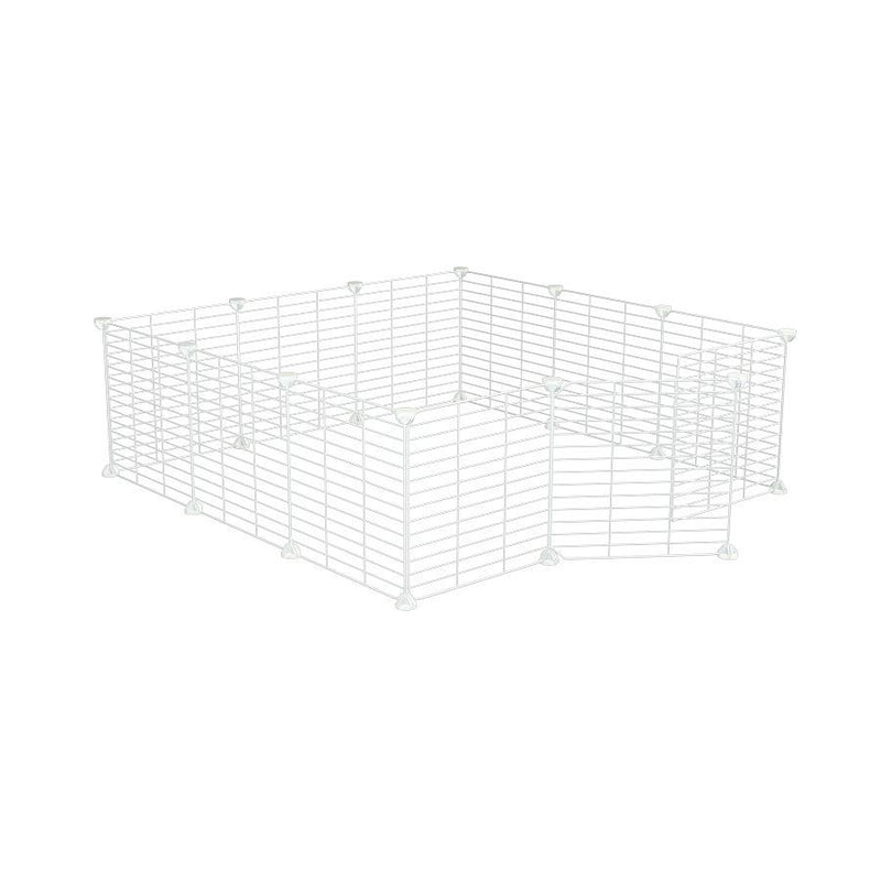 Un enclos cavy cage modulable 3x3 exterieur ou interieur avec grilles blanches fines pour lapins ou cochons d'inde de kavee 