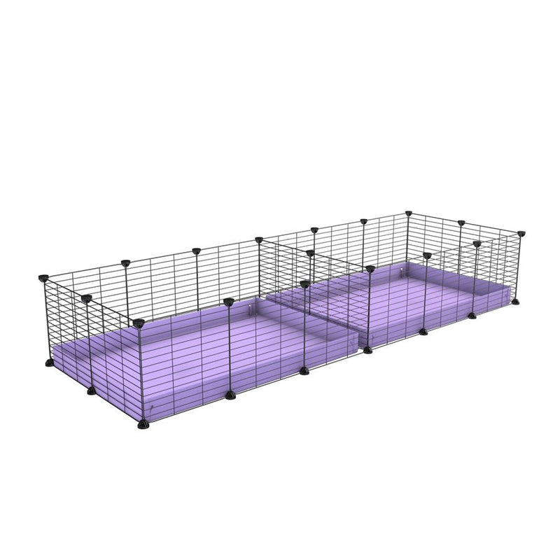 une cavy cage 6x2 avec separation pour cochons d'inde qui se battent ou en quarantaine avec coroplast lilas violet kavee