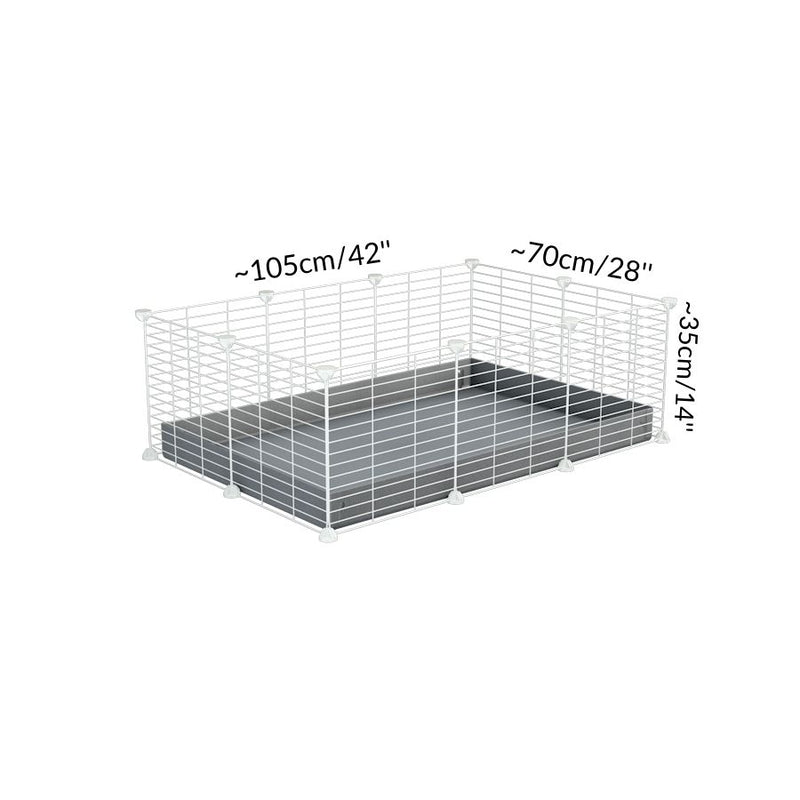 Dimensions d'une kavee cage 3x2 pas chere cochons d'inde avec couvercle coroplast gris et grilles blanches avec barreaux etroits