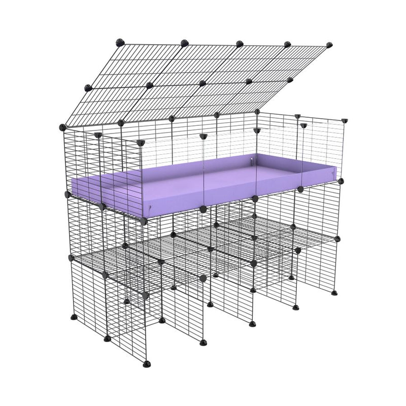 Cavy cage 4x2 avec double rehausseur et plexiglass