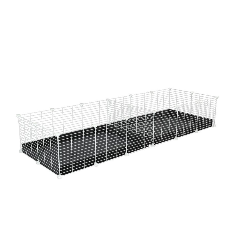 une cavy cage blanche 6x2 avec separation pour cochons d'inde qui se battent ou en quarantaine avec coroplast noir kavee