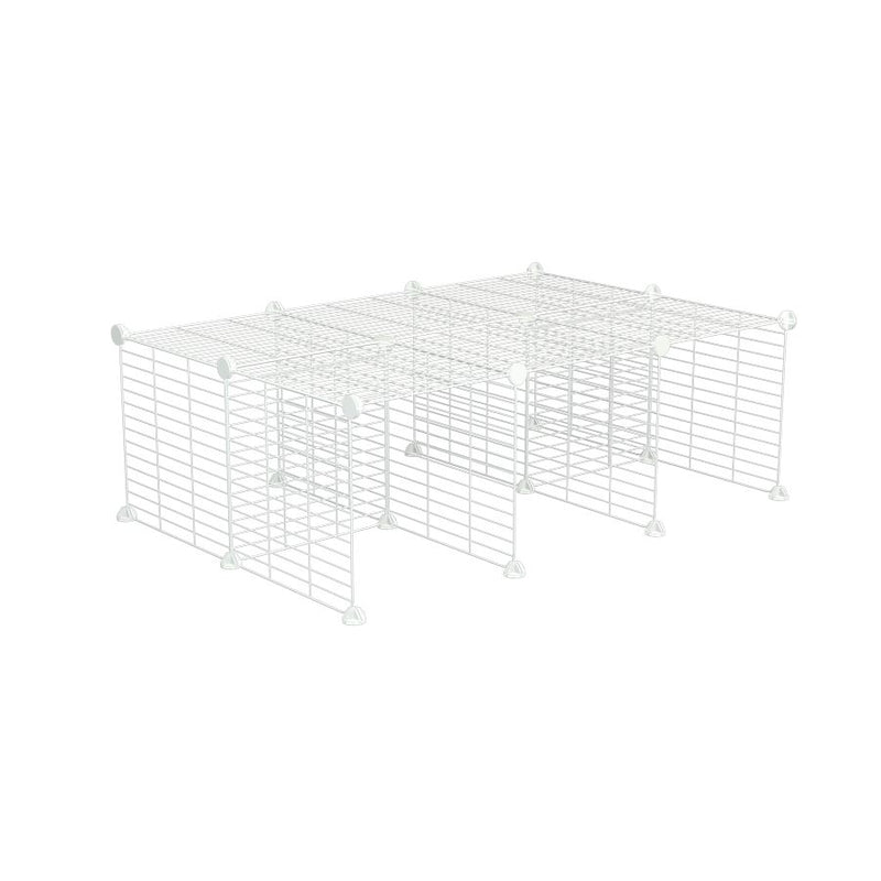 Un rehausseur pour cavy cage 4x2 avec grilles blanches fines convenant aux petits cochons d'inde et bebes cobayes