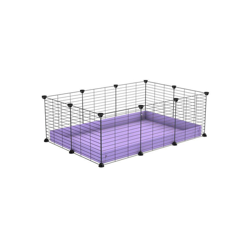 une cavy cage pas cher 3x2 pour cochons d'inde avec coroplast violet lilas et grilles fines avec petits trous de kavee