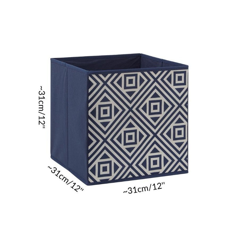 dimension taille boite de stockage cube pour cage cavy kavee motif cochon d'inde cobaye bleu geometrique mediterraneen