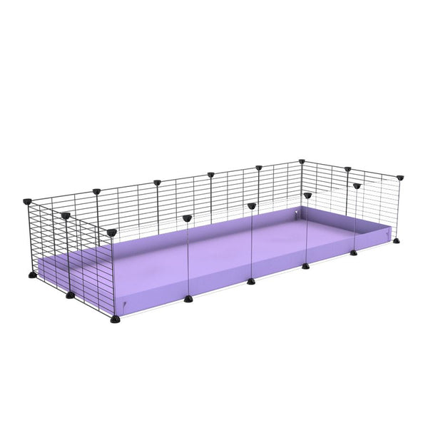 une cavy cage 5x2 pour cochons d'inde avec panneaux transparents en plexiglass avec coroplast violet lilas et grilles fines avec petits trous de kavee