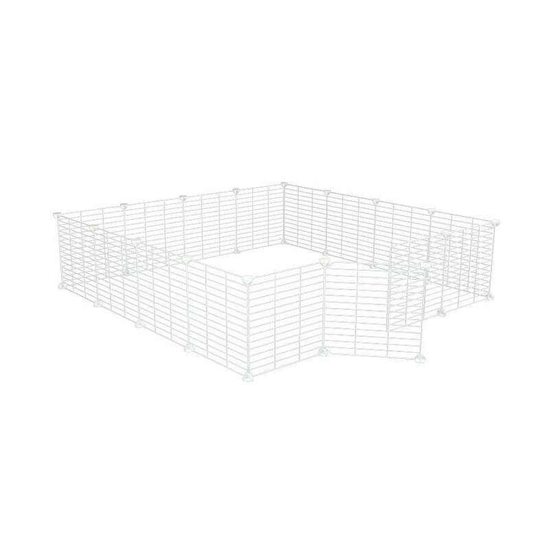 Un enclos kavee cage modulable 4x4 exterieur grilles blanches a maillage etroit pour lapins ou cochons d'inde
