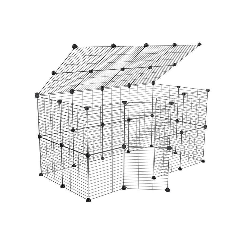 Un enclos kavee cage 4x2 exterieur avec couvercle et grilles a maillage etroit pour lapins ou cochons d'inde de kavee 