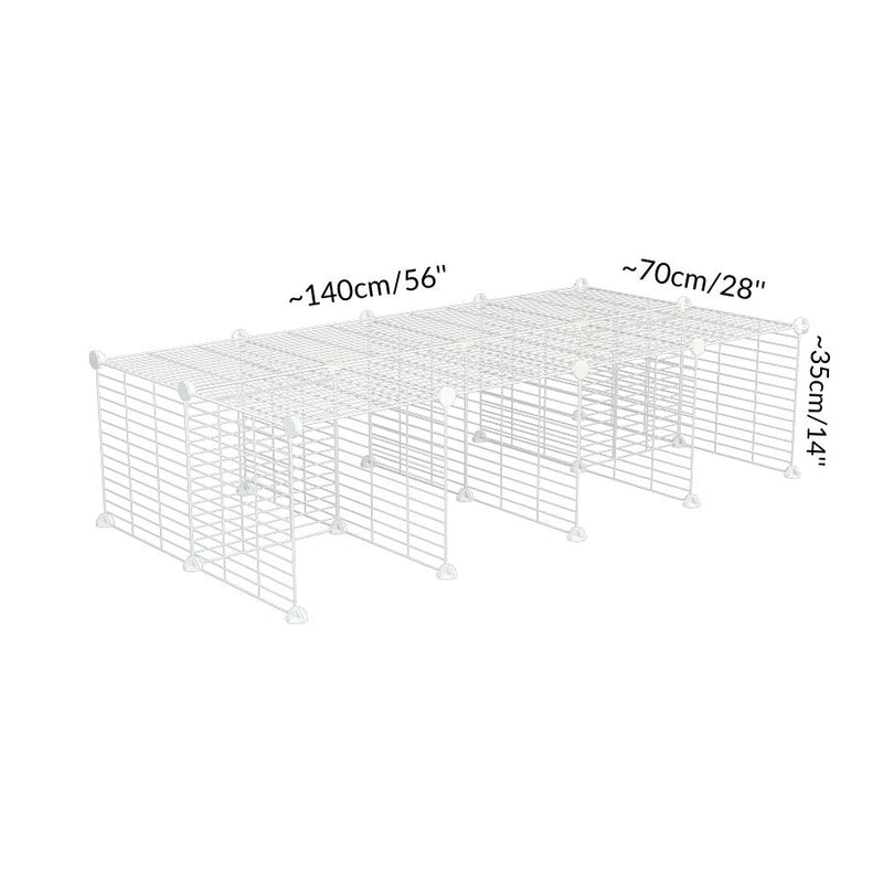 Dimension d'Un rehausseur pour cavy cage 4x2 avec grilles blanches fines convenant aux petits cochons d'inde et bebes cobayes