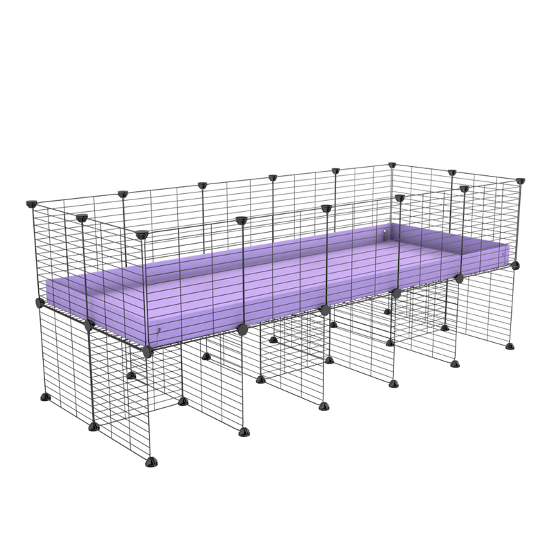 une cavy cage C&C 5x2 pour cobayes cochons d'inde avec rehausseur correx violet lilas et grilles fines de kavee france