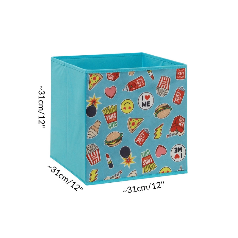 dimension taille boite de stockage cube pour cage cavy kavee motif cochon d'inde cobaye bleu turquoise burgers