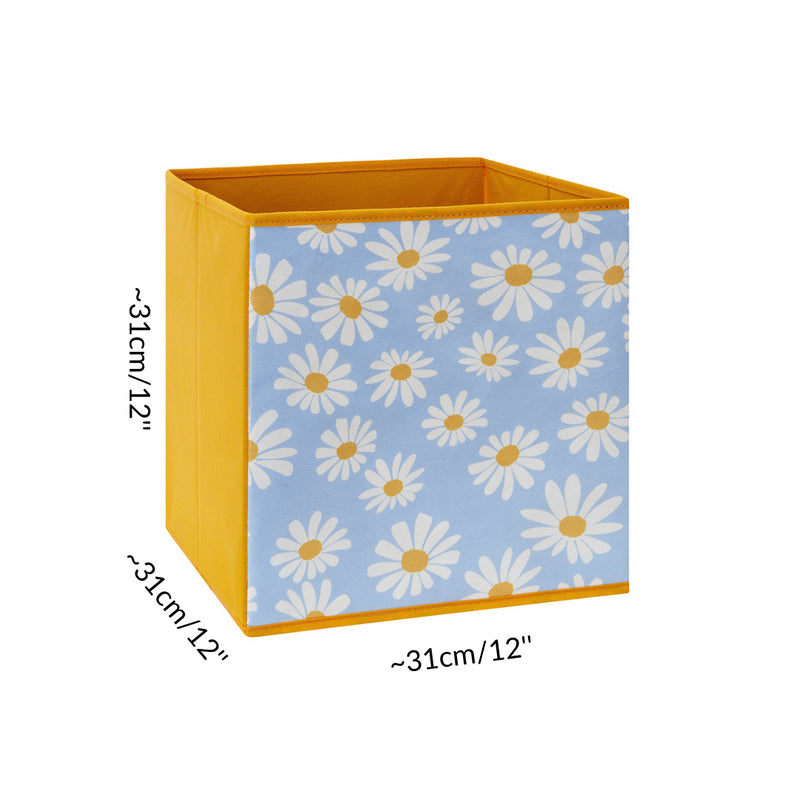 Taille d'un cube de rangement pour cavy cage cochon d inde Kavee imprime fleurs marguerite jaune bleu 