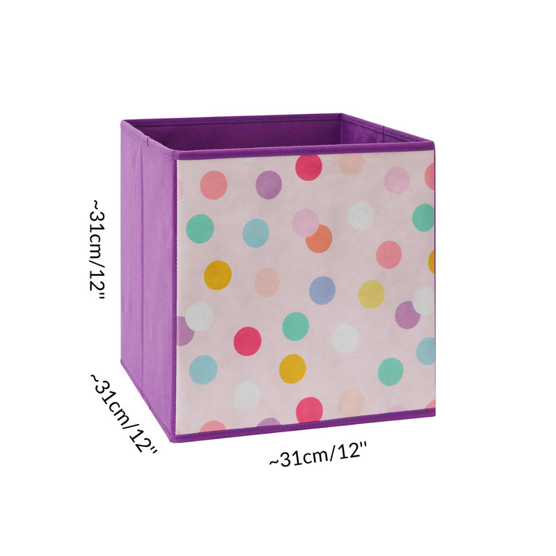Taille d'un cube de rangement pour cavy cage cochon d inde Kavee imprime pois rose violet pastel