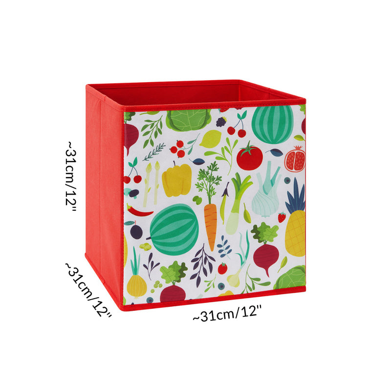 Taille d'un cube de rangement pour cavy cage cochon d inde Kavee imprime rouge legumes