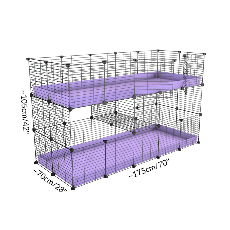 Taille d'Une cavy cage double deux etages 5x2 pour cochons d'inde par Kavee
