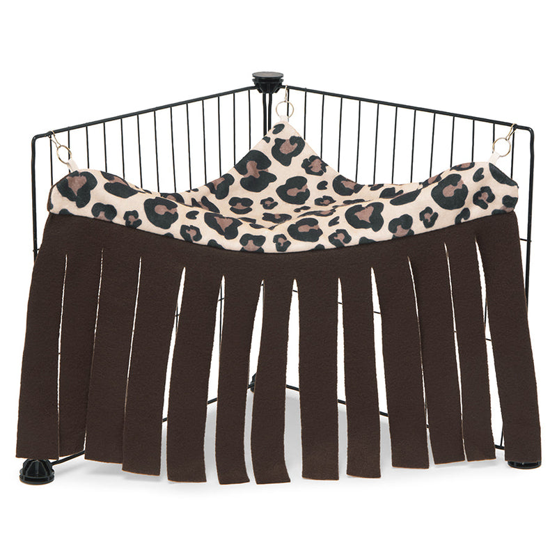 Rideau de coin en polaire coloris marron léopard pour cavy cage de la marque Kavee