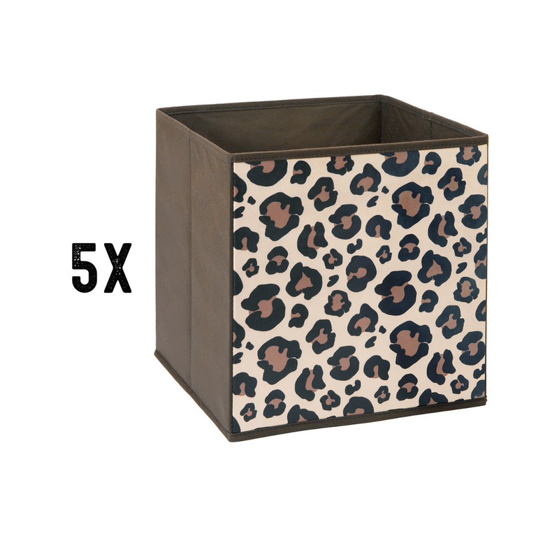 Lot de 5 boites de rangement pour cavy cage cochon d inde Kavee imprime leopard marron