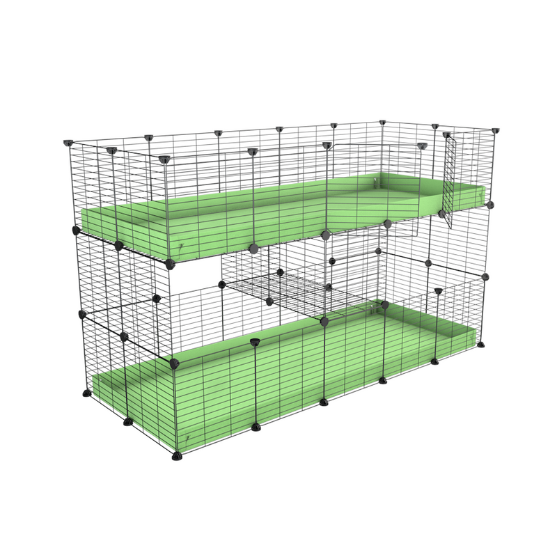 Une cavy cage double deux etages 5x2 pour cochons d'inde coroplast lilas Kavee