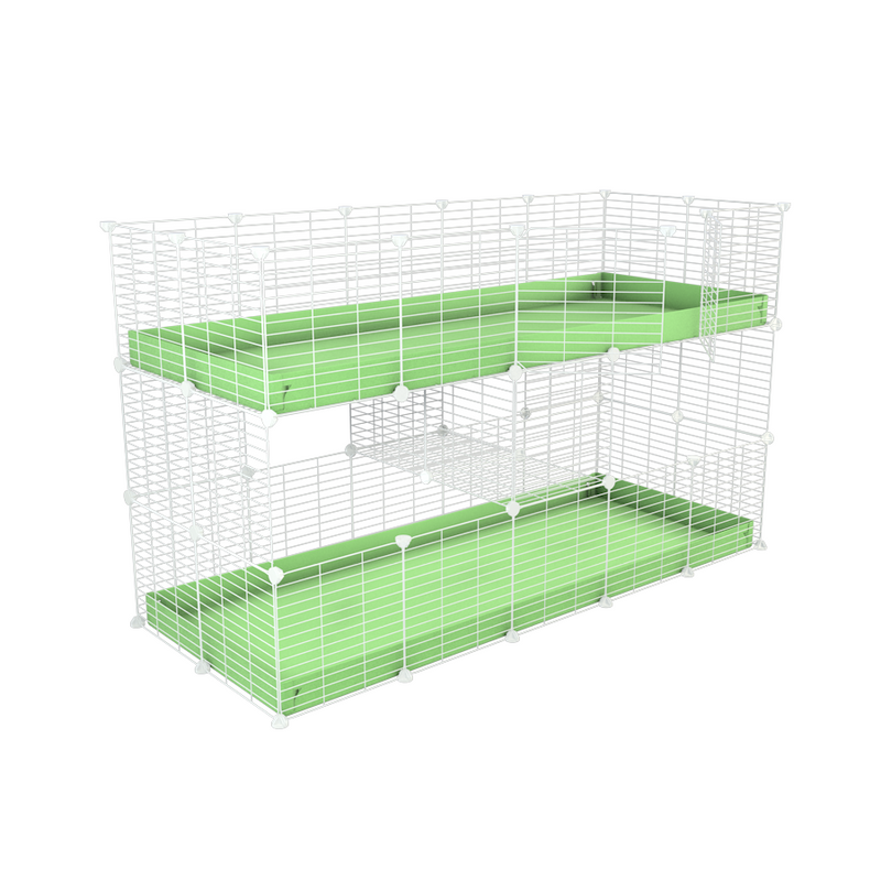 Une cavy cage double blanche deux etages 5x2 pour cochons d'inde coroplast lilas Kavee
