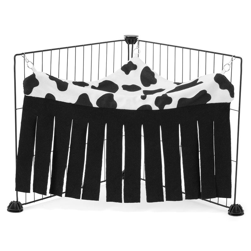 rideau accroche sur grilles d une cavy cage cochon d'inde en polaire vache par kavee 