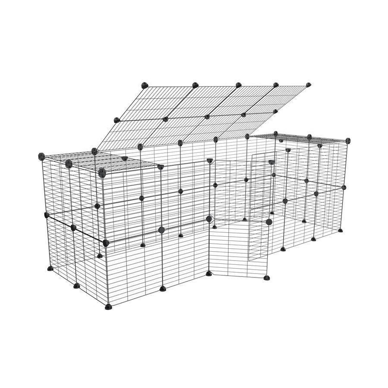 Un enclos cavy cage modulable 6x2 exterieur ou interieur avec grilles a petits trous pour lapins ou cochons d'inde de kavee 