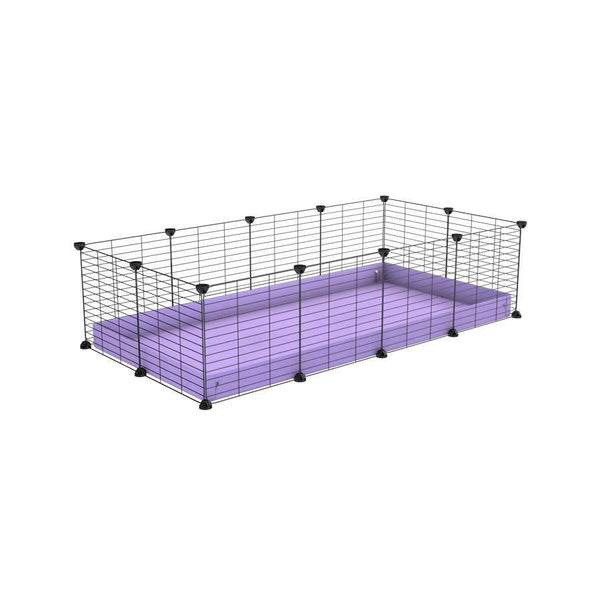 une cavy cage modulable 4x2 pour cochons d'inde avec coroplast violet lilas et grilles fines avec petits trous de kavee
