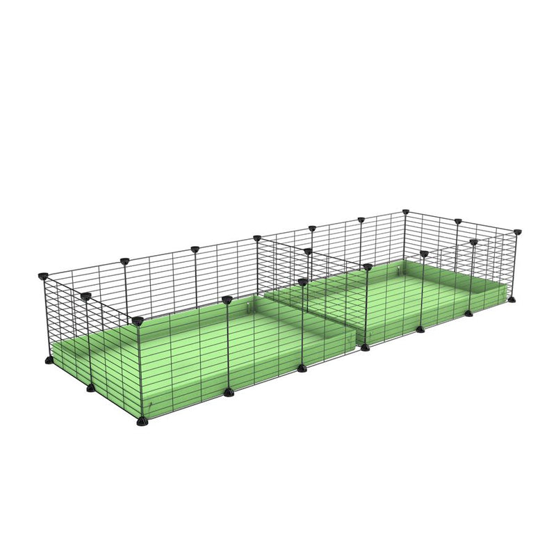 une cavy cage 6x2 avec separation pour cochons d'inde qui se battent ou en quarantaine avec coroplast vert kavee