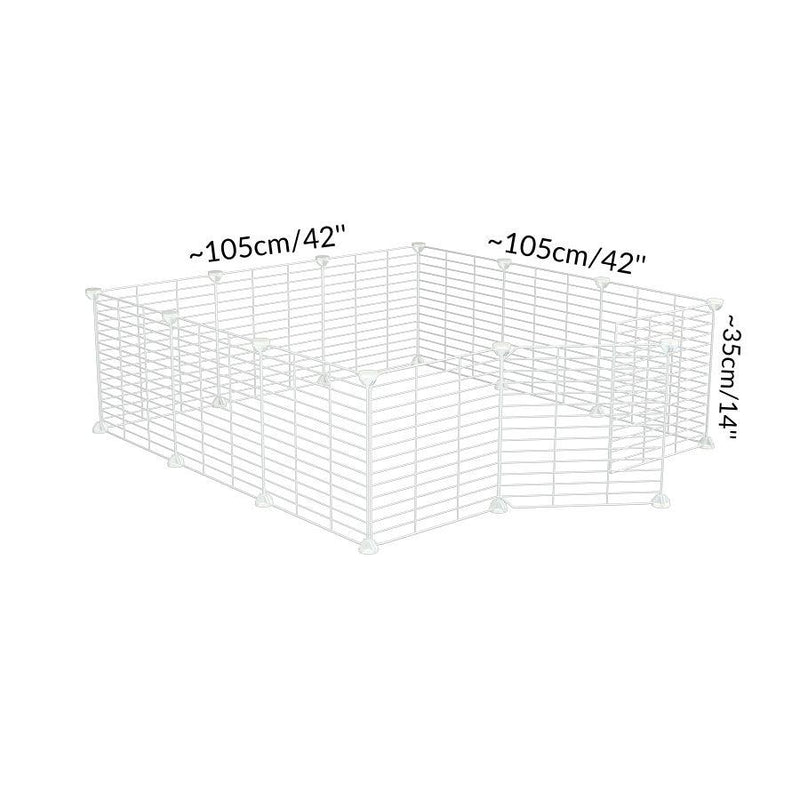 Dimension d'Un enclos cavy cage modulable 3x3 exterieur ou interieur avec grilles blanches fines pour lapins ou cochons d'inde de kavee 