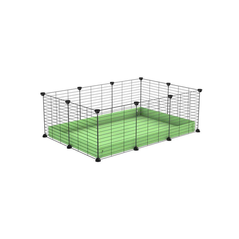 une cavy cage pas cher 3x2 pour cochons d'inde avec coroplast vert pistache et grilles fines avec petits trous de kavee