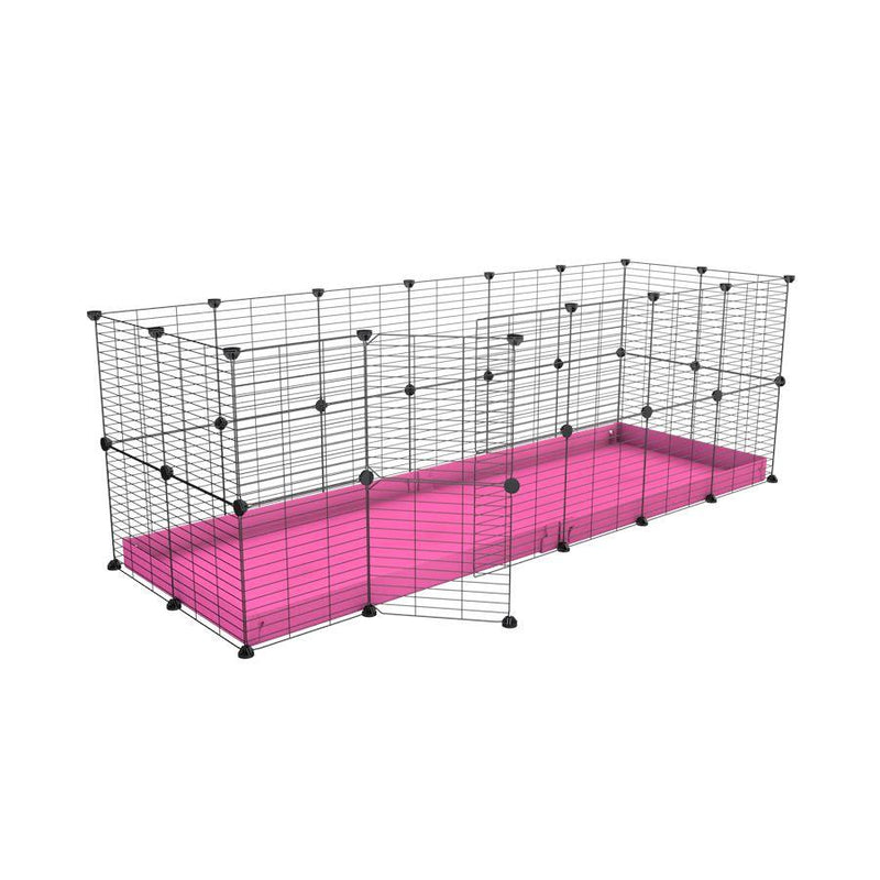 Une cavy cage 6x2 pour lapin avec un coroplast rose et des grilles a maillage fin par kavee