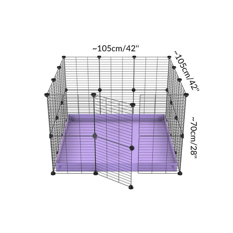 Dimension d'Une cavy cage C&C pour lapin 3x3 avec couvercle et grilles maillage fin correx vert pistache de kavee 